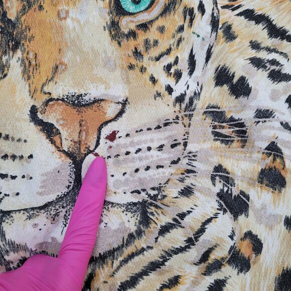 Vintage 90s Leopard AOP Sweatshirt Women M/L 22x20 Baggy USA - Picture 2 of 13